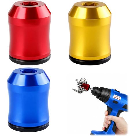 Lot de 3 anneaux magnétiques pour embouts de tournevis, porte-vis magnétique amovible pour perceuse, adaptateur magnétique pour embouts et vis hexagonaux (1/5)