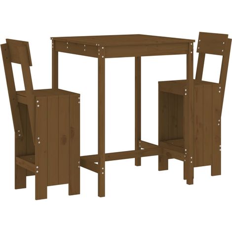 Maison Exclusive - 3-tlg. Gartenbar-Set Honigbraun Massivholz Kie