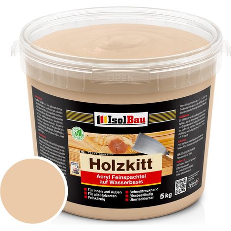 Holzkitt Spachtelmasse Holzspachtelmasse Außen Innen 5 kg Buche Mittel ( Nr. 6 ) (1/5)