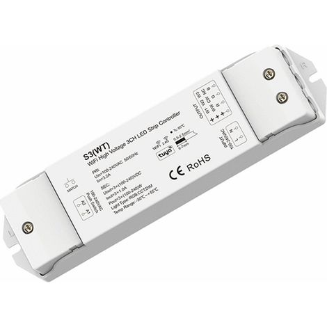 Controlador WIFI Tira LED 220V Monocolor/CCT/RGB SKYDANCE S3(WT) Compatible con Pulsador y Mando RF Monocolor / CCT / RGB (1/4)