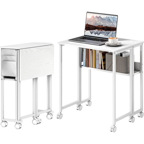 63 cm Drop Leaf Writing Work Desk White (1/5)