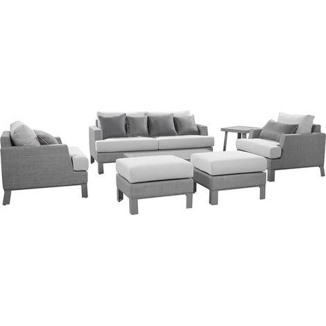 Home Deluxe – Gartenlounge Set HAVANNA – Farbe: Grau, Maße: 303x239x73, cm, inkl. Schutzabdeckung, wetterfest, Aluminium & Stoff I Loungemöbel Outdoor Sitzgruppe Terrassenmöbel Gartensofa