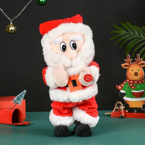 Pere Noel Dansant Electrique - Jouet De Noel Avec Musique Mouvement Et Lumieres - 30 Cm - Fonctionne Sur Piles - Rouge (1/5)