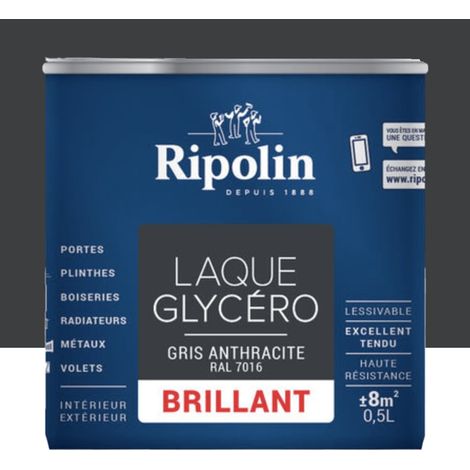 Laque Glycéro Ripolin Brillant Gris Anthracite 0,5 L (1/2)