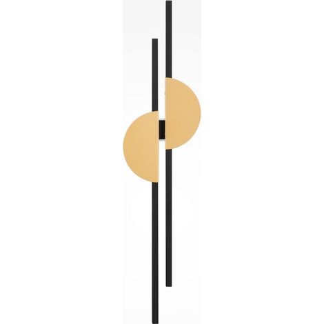 Maytoni Skyline II Applique murale LED intégrée moderne noire 4000 K 700 lm abat-jour en laiton