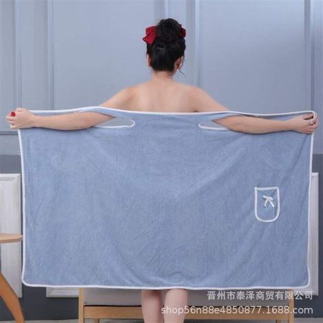 Badetuch, ultraweiches, saugfähiges Badetuch für Damen, Badetuch aus Korallenvlies, inklusive wasserdichter Duschhaube, 80 x 150 cm (1/4)