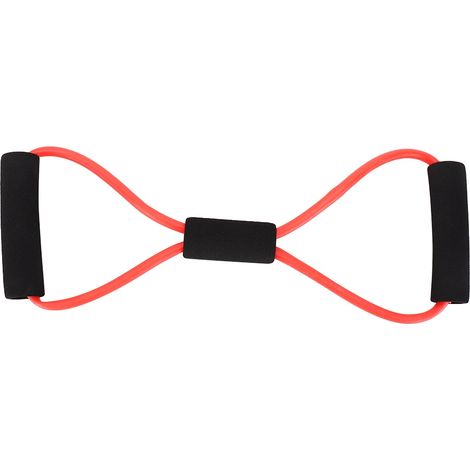 Corde élastique fitness en forme de 8 - Bande de résistance pour poitrine, yoga et minceur - Rouge (1/5)