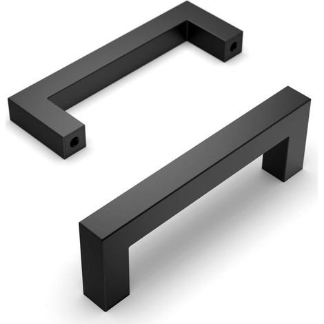 10 Pack Black Kitchen Cabinet Handles, 96mm Center Distance, Stainless Steel Cabinet Handles for Cupboards, Kitchen Door Handle (1/5)