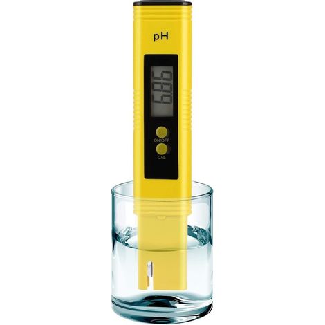 Testeur pH numérique pour l'eau — Pré-calibré, haute précision ±0,01, plage 0–14 pH — Format de poche pour eau potable, piscine, aquarium et hydroponie (Jaune)