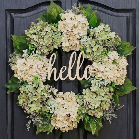 Guirlande Artificielle - Hydrangea - Diamètre 40 cm - Décoration Porte Mur Intérieur Extérieur - 1 Pièce (1/5)