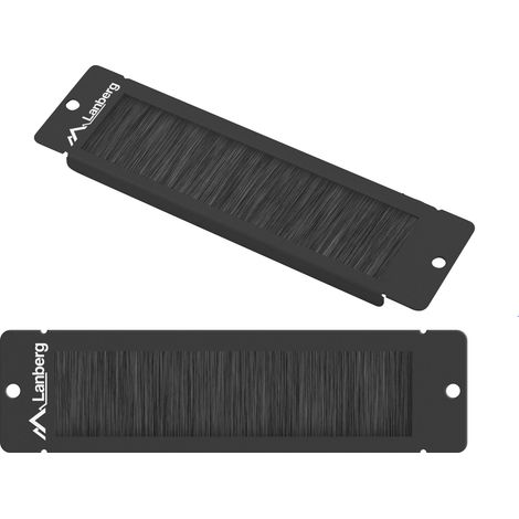 Pannello spazzolato per armadi rack da 10" 1U, nero, montato su boccole (1/3)