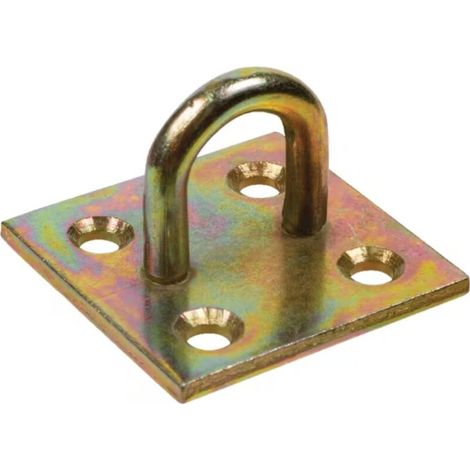 Plaque à œillet carrée 40 x 40mm en acier galvanisé support pour de multiples applications Platine Œil Fixation Attache Bois Bride