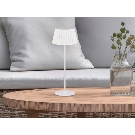 Akku LED Tischleuchte SUAREZ kabellos für Innen & Außen, Weiß - Höhe 39cm