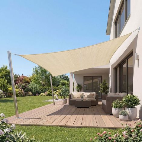 ACKERMAN Voile d'ombrage rectangulaire 2 x 3 m, beige, pour extérieur (1/5)