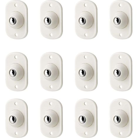 Lot de 12 roulettes pivotantes auto-adhésives à 360 degrés Ulisem, roulettes à billes, roulettes pour meubles à billes, pour petits meubles (1/4)