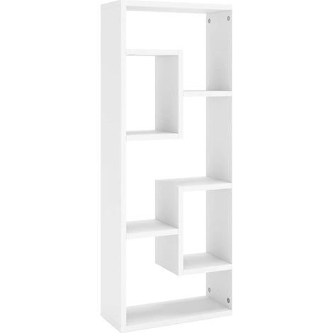 Maison Exclusive - Wandregal Weiß 36x16x90 cm Holzwerkstoff (1/5)