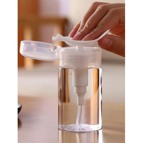 2 pompes distributeuses plastiques, bouteilles de stockage vides avec pompe à liquide à appuyer, pour dissolvant de vernis à ongles, démaquillant, bouteilles de voyage, 120 mL, 200 mL, cadeau de Noël (1/4)