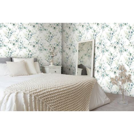 Wallarena Vliestapete Grüne Blätter 3D-Optik, für Wohnzimmer und Schlafzimmer, 10 m x 50 cm – inkl. Kleister & Anleitung (1/4)