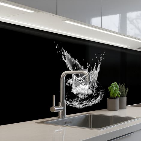 Kitchen Splashback Water - Splash - Water - Black 500x60 cm