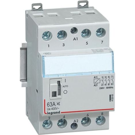 Contacteur de puissance CX³ silencieux bobine 230V - 4P 400V - 63A - contact 4F - 3 modules - LEGRAND