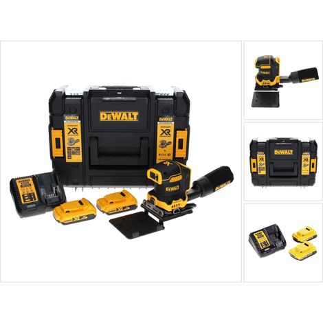 Dewalt – Ponceuse excentrique 125 mm 18V – Moteur Brushless – Vitesse d'oscillation 13500 tr/min – 2 batteries 2.0Ah et chargeur inclus - DCW210D2-QW