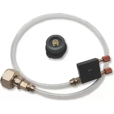 Adaptateur de recharge de propane pour réchaud de camping avec soupape de décharge de pression et valve de gonflage pour bouteille de gaz, compatible avec les accessoires de réchaud et les réchauds po (1/5)