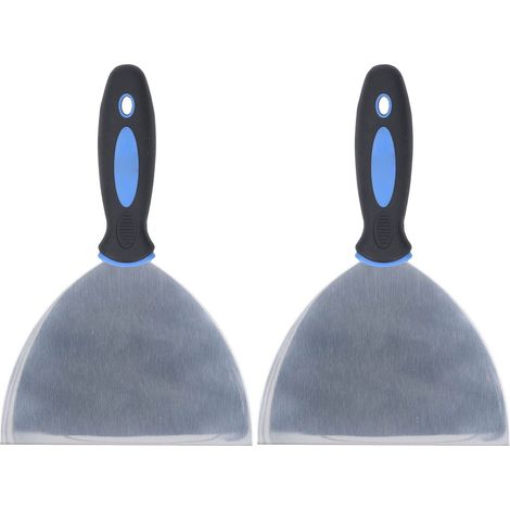 2 grattoirs enduit inox spatule – Réparation placo application plâtre retrait papier peint 6 pouces (1/5)