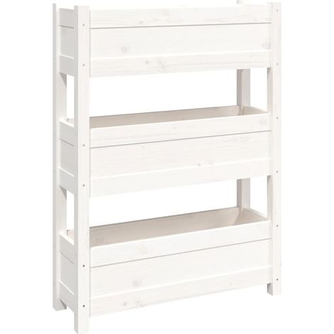 Maison Exclusive - Jardinière Blanc 77x25x104,5 cm Bois massif de pin