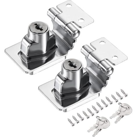 Lot de 2 verrous à moraillon cryptés Sourcing Map 6,35 cm (2,5 pouces) avec bouton rotatif chromé