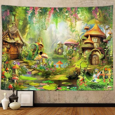 Tapestry Mandala - Vert Sauge - Décoration Murale pour Chambre d'Adolescente Bureau Dortoir Salon - 40 x 50 Po (1/4)