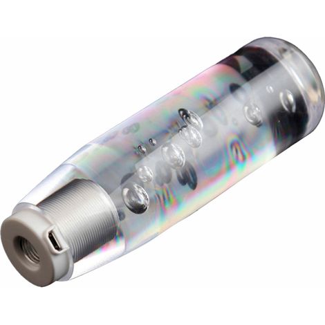 RGB-LED-beleuchteter Schaltknauf, kristallklar und geblasen, erhältlich in 10 cm, 15 cm, 20 cm, 25 cm und 30 cm, mit universellem mehrfarbigem Farbverlauf. (1/5)