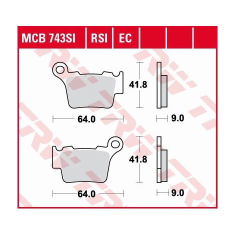 Pastillas de freno TRW ZF KH368 orgánicas para BMW G 450 X / SMR 08-11, KTM EXC / SX 125 04-16, EXC / SX 250 03-17, EXC 300 04-, EXC 350 10-, EXC 450 03-, EXC 500 09-, XC 525 03-07, EXC 530 08-11, tra