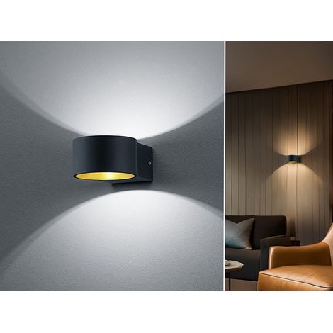 Wandleuchte Lacapo Schwarz und Gold Led Double Light Trio Lighting (1/5)