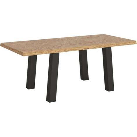 Tavolo fisso 200x90 cm Svalen rovere scortecciato gambe antracite (1/2)