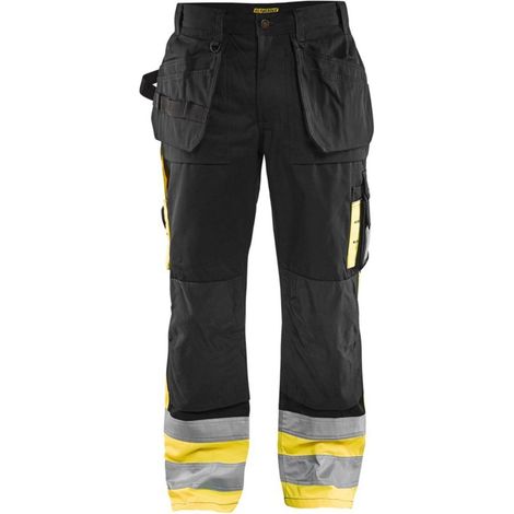 Pantalone da lavoro artigianale Blaklader in policotone alta visibilità Nero / Giallo 58 (1/5)