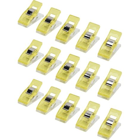 Pinces en plastique de couleur jaune, motif dessin animé, pour la couture, le positionnement, la fixation des bords et le séchage. (1/5)