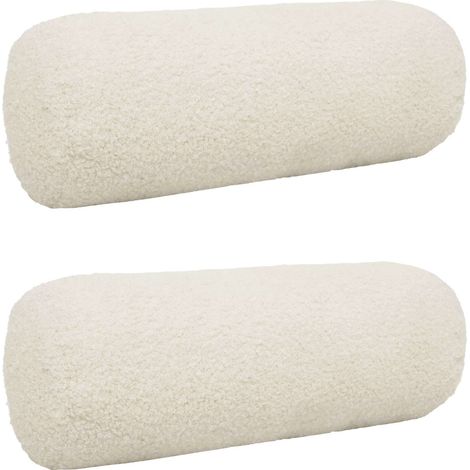 Federa 2 pcs HEERLEN Crema Ø 15 x 40 cm Bouclé vidaXL