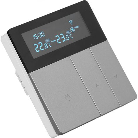 Intelligenter programmierbarer Thermostat 16A für elektrische Heizung, WLAN-fähig, Grau, 90–240 V, für Zuhause, Büro, Einkaufszentrum, Hotel (1/5)