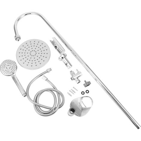 Mitigeur thermostatique G1/2" mural pour douche de salle de bain, ensemble avec pommeau de pluie et douchette à main (1/5)