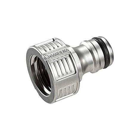 GARDENA NEZ PREMIUM 21 MM (G 1/2\''), PIÈCE DÉTACHÉE RACCORDEMENT AU ROBINET D\'EAU, ARGENT, 4 X 3 X 3 CM (1/10)