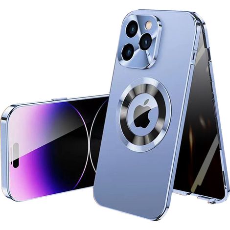 Funda para iPhone 13 Pro, doble cristal, MagSafe, azul (1/5)