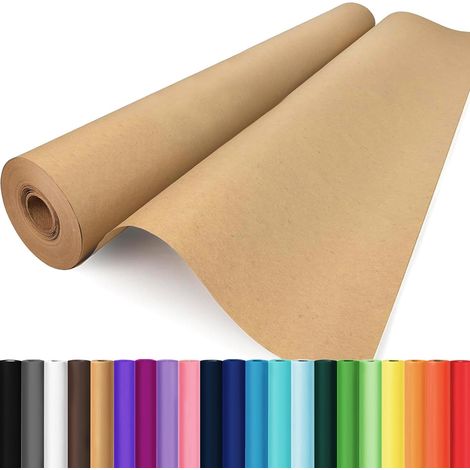 Fathers Day Gift Wrapping Paper for Dad Men, 17.8" x 1200" Brown Bouquet Flower Craft Bulletin Board Easel Poster Decorative Kraft Paper Roll, Table Floor Covering Packing Shipping Moving Supplies