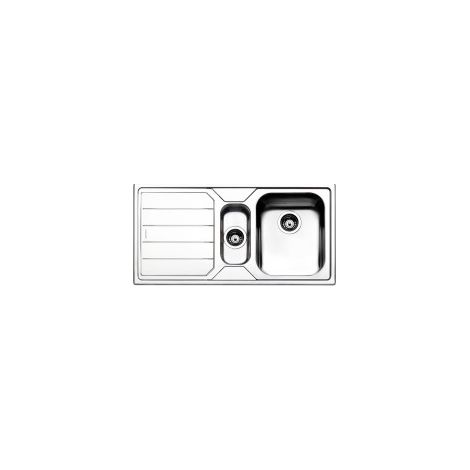 APELL LN1002ILBC Serie Linear Lavello da Incasso 1 Vasca + 1 Vaschino a Destra con Gocciolatoio (101x51 cm) colore Inox (1/2)