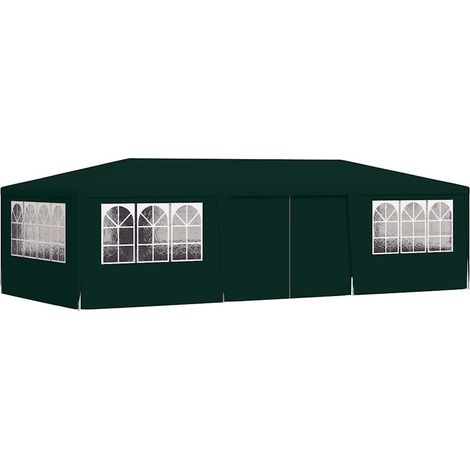 Tente de réception, Pavillon, Pergola, Tente de jardin, avec parois latérales 4x9 m Vert 90 g/m² OIB7412E (1/5)