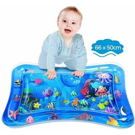 Baby Water Play Mat, BPA Free Water Play Mat, 3-6-9 Months Baby Toy, Inflatable Tummy Time Play Mat (65 x 50cm)