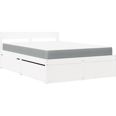 Maison Exclusive - Letto Cassetti e Materasso Bianco 120x190cm Legno Massello Pino