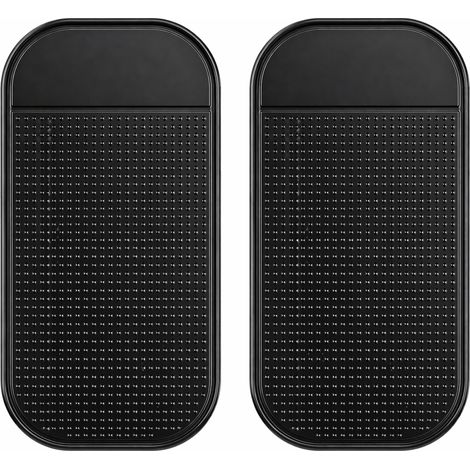 NEMAXX® tappetino antiscivolo Black Gecko 2x, tappetino antiscivolo per cruscotto auto, pad nano adesivo autoadesivo senza colla, per telefono cellulare, smartphone, navigatore, chiavi, lavabile