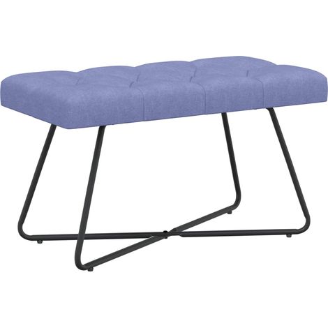 Bench with Button Tufted Jeans Blue 80 x 40 x 46 cm Fabric vidaXL