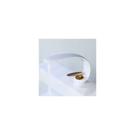 Mitigeur de lavabo en laiton – Finition galvanoplastie – Double contrôle eau chaude/froide – Installation facile pour lavabo standard (1/5)