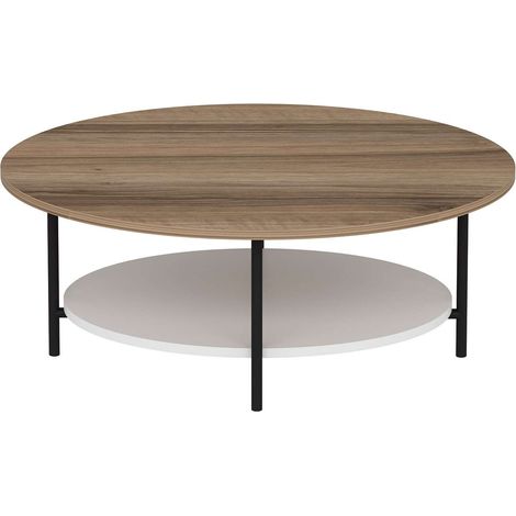 Table basse bicolore 1 étagère design scandinave OMBELINE (1/5)